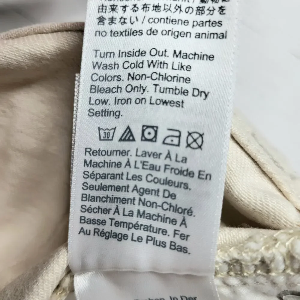 J Crew Slouchy Boyfriend Jeans Straight Leg Ecru White Cream Cotton Slouch 28